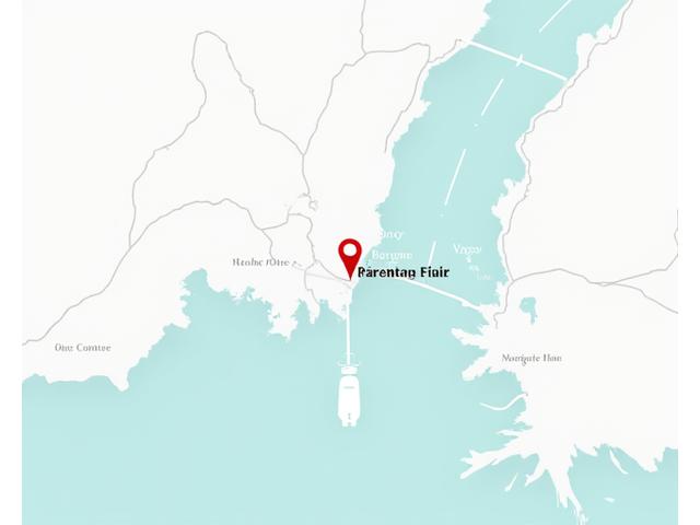 Kart over Bergen sentrum med Fjordklær Designs adresse markert på Strandveien