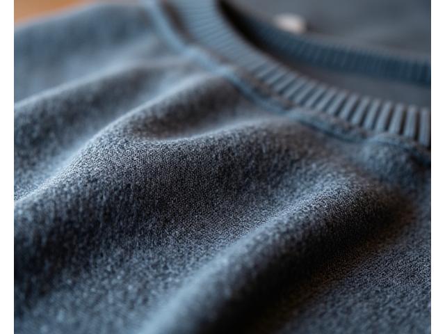 Nærbilde av en teknisk mellomlagsgenser i ull, viser tekstur og pustende egenskaper.
